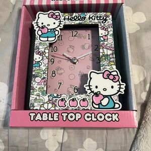 Hello Kitty Pink and White Table Clock